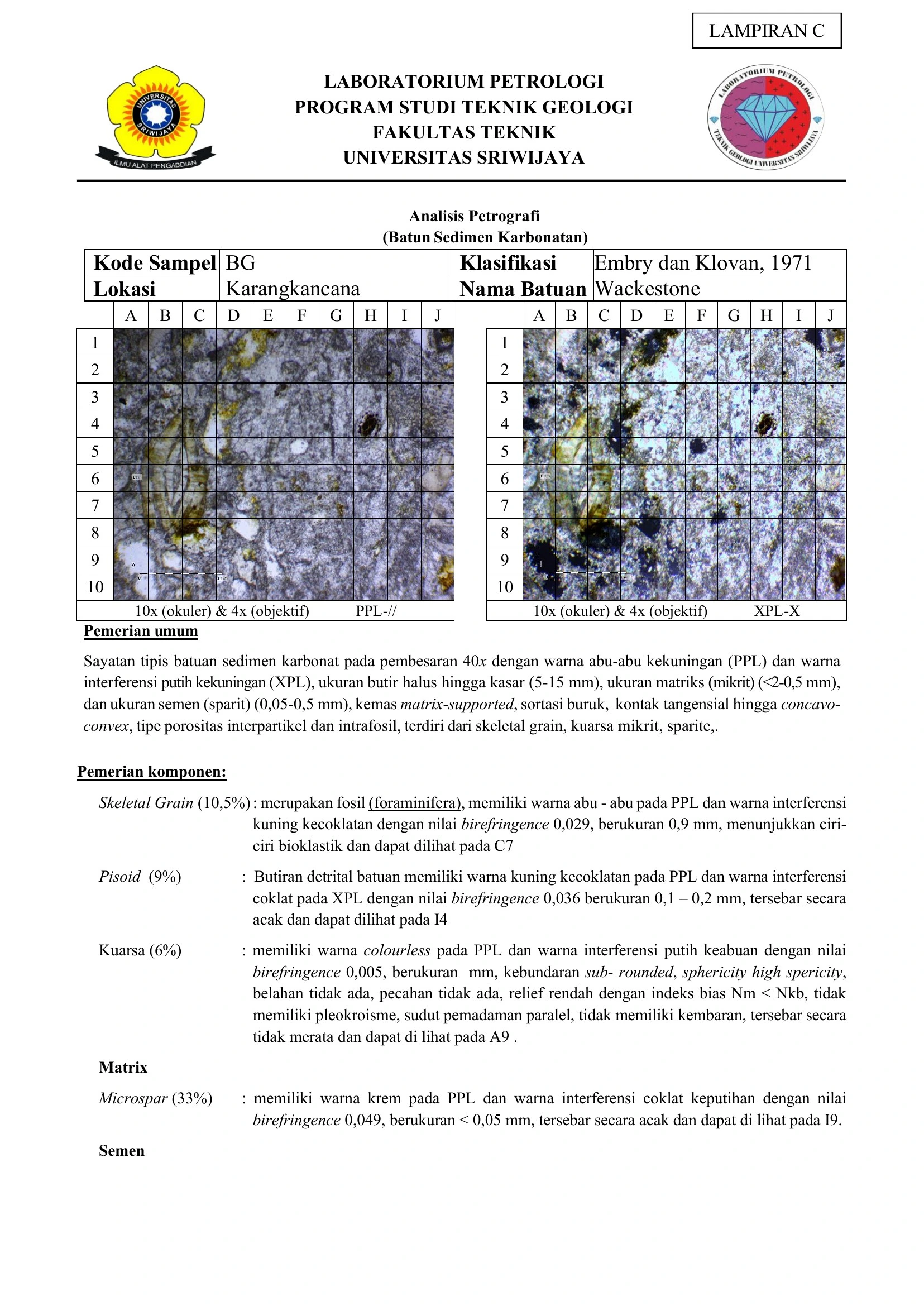 Petrography — Sheet 09