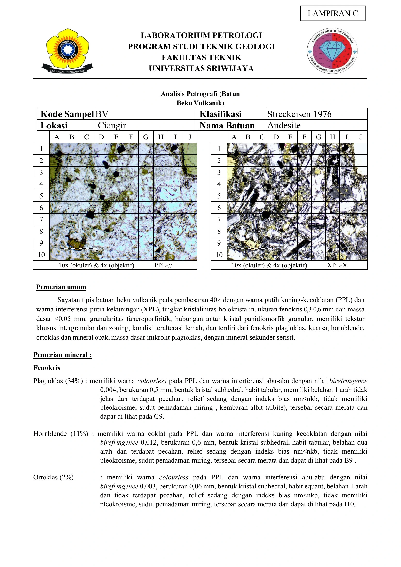 Petrography — Sheet 11