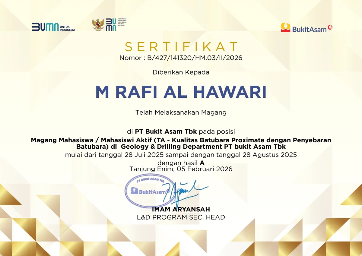 PT Bukit Asam Internship