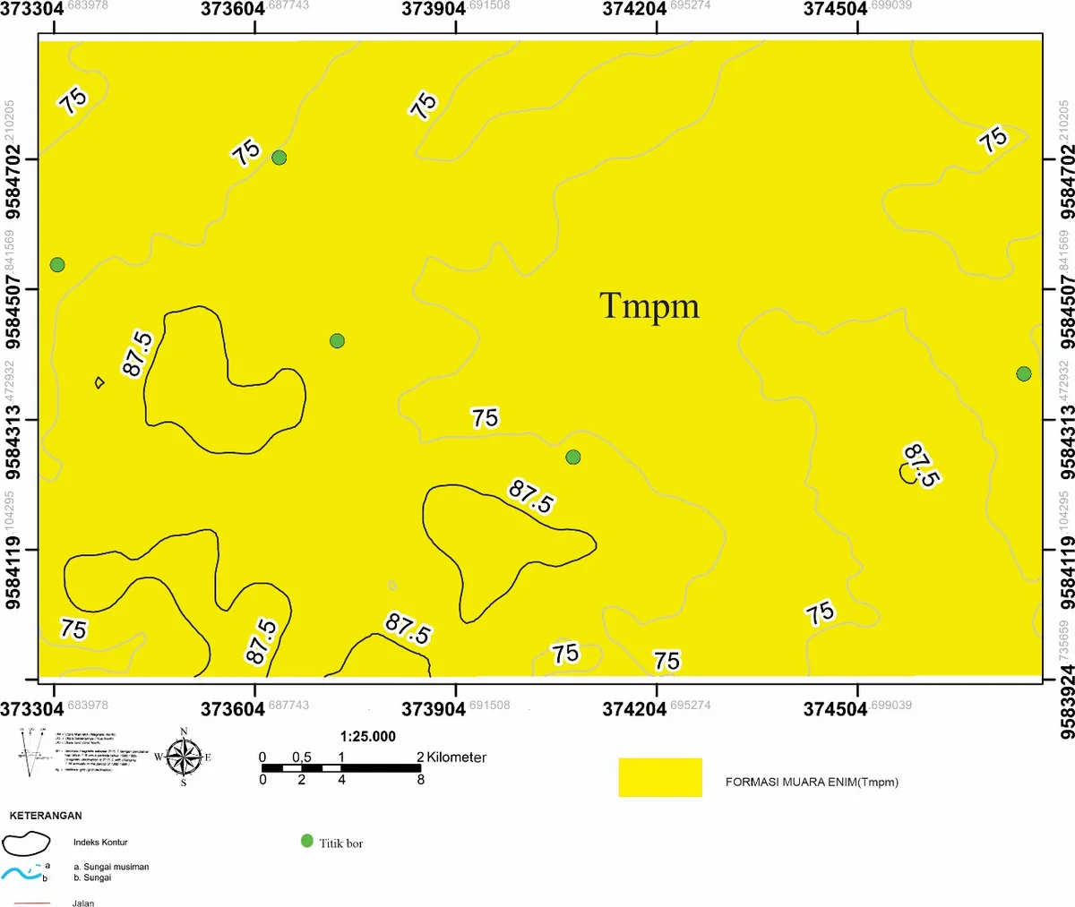Borehole-location map