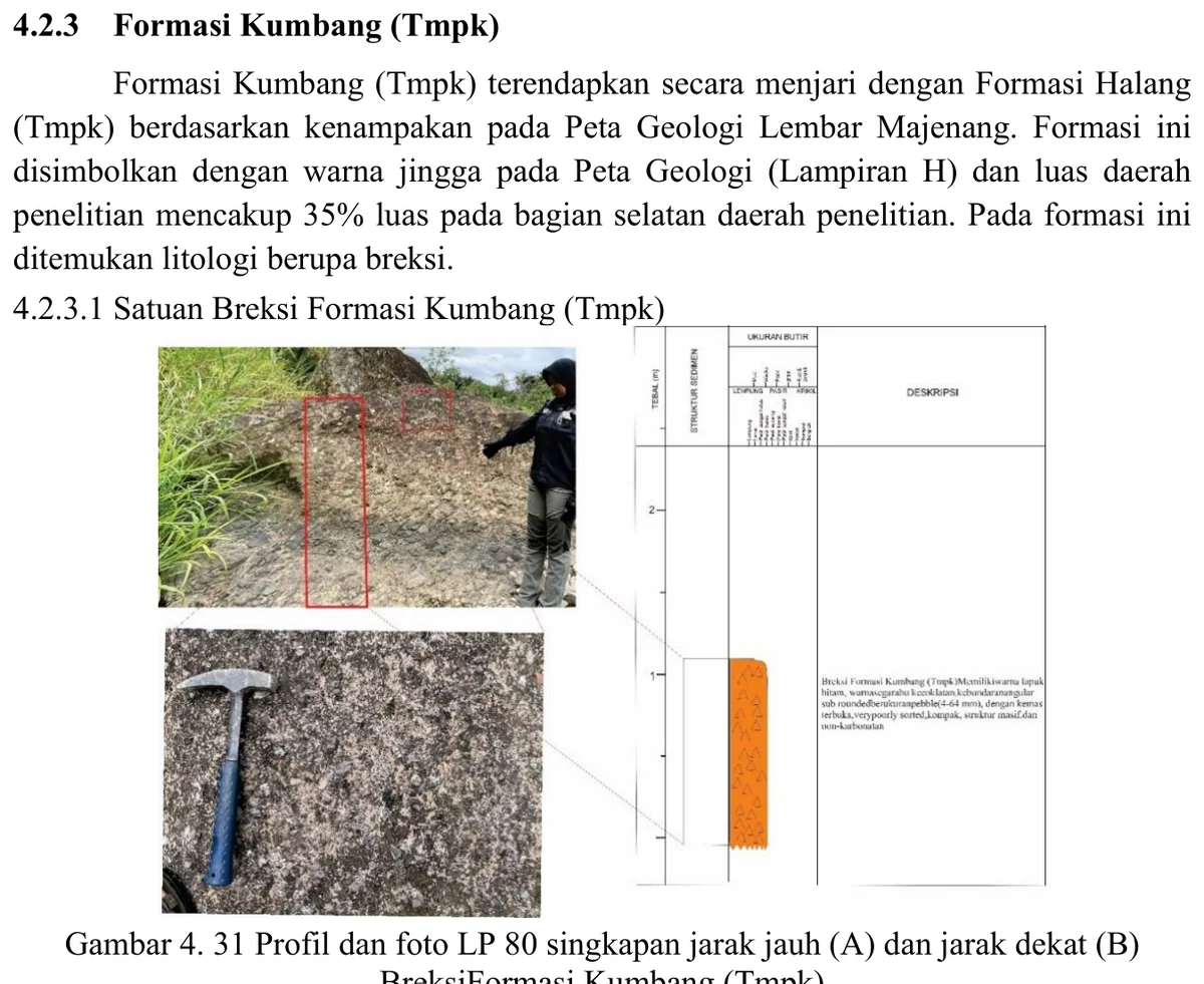 LP80 coarse volcaniclastic outcrop