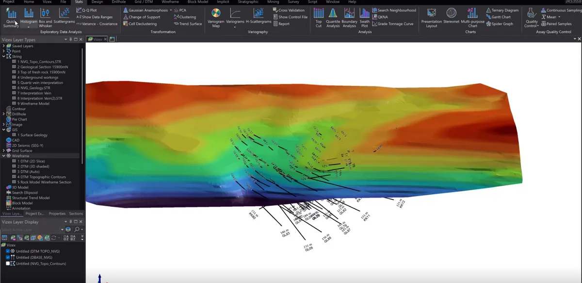 Drillhole or string visualization