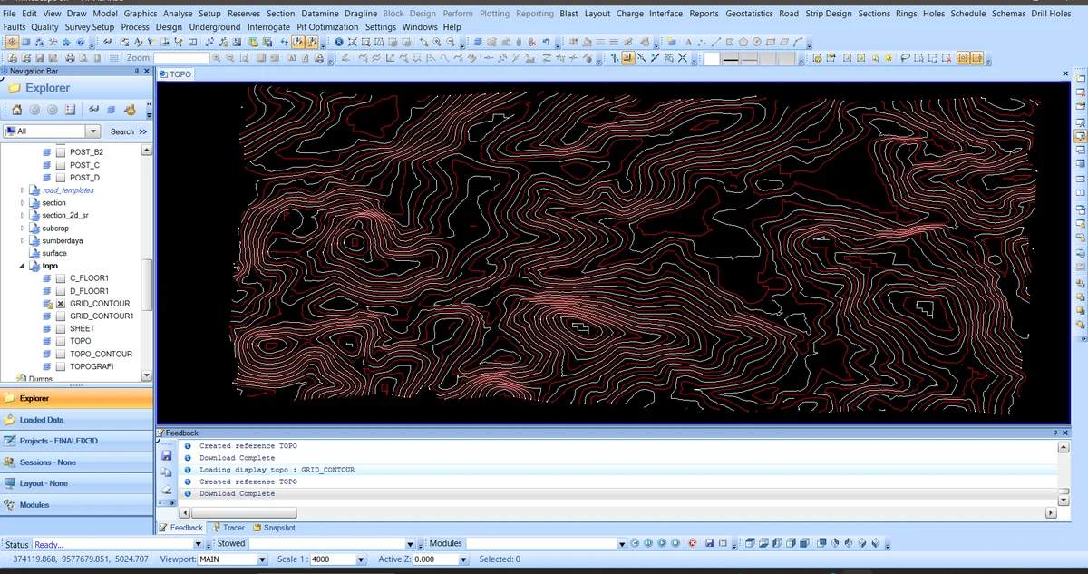 Topographic control for the geological model