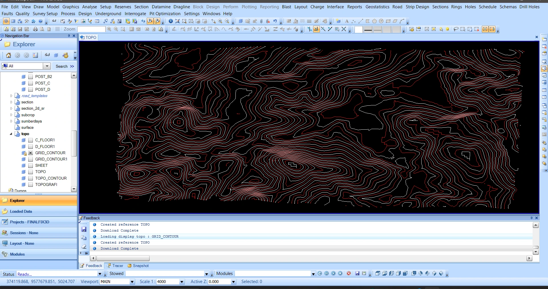 Topographic control for the geological model