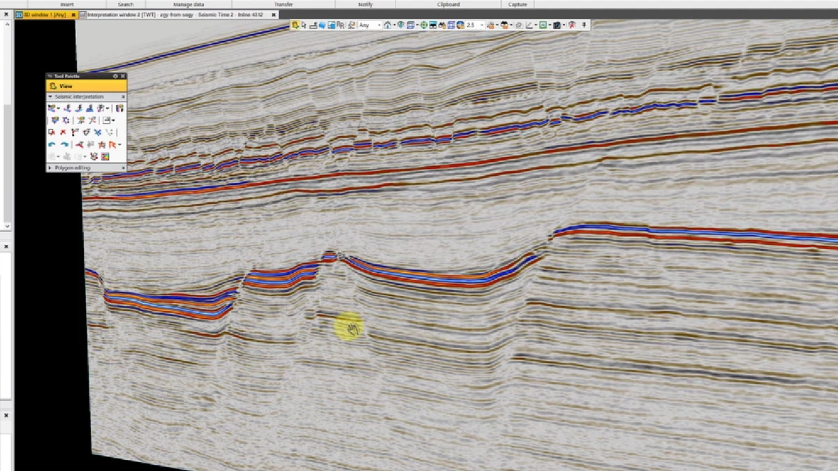 Horizon continuity review across a disrupted seismic interval