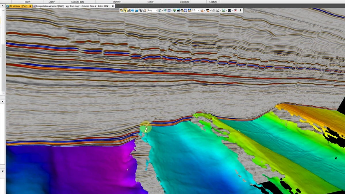 Seismic-to-surface relationship in a 3D intersection