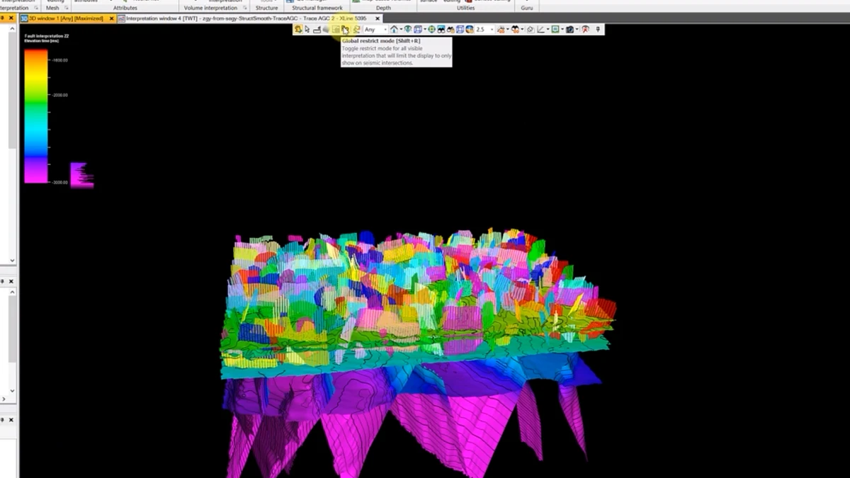 Grid-based structural framework above interpreted faults